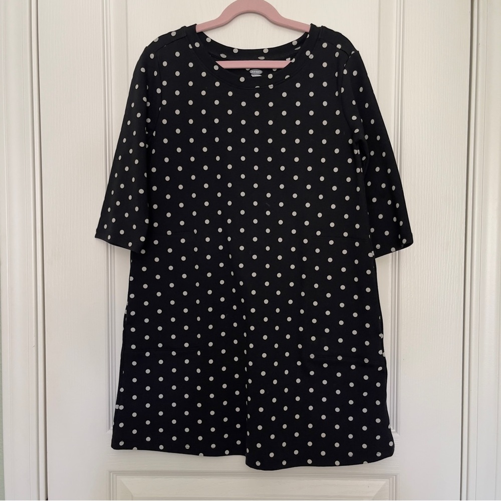 Old Navy Black White Polka Dot Dress 8